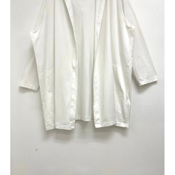 Eileen Fisher Coastal Organic Cotton Hooded Open Front Lightweight Sweatshirt 2X - Picture 6 of 9